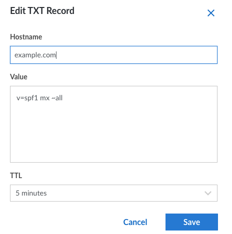 Create a SPF TXT Record