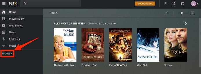 Plex Home Side Bar — More